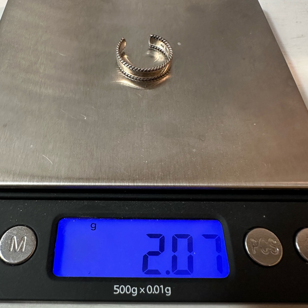 Sterling Silver Adjustable Rope Ring - image 6